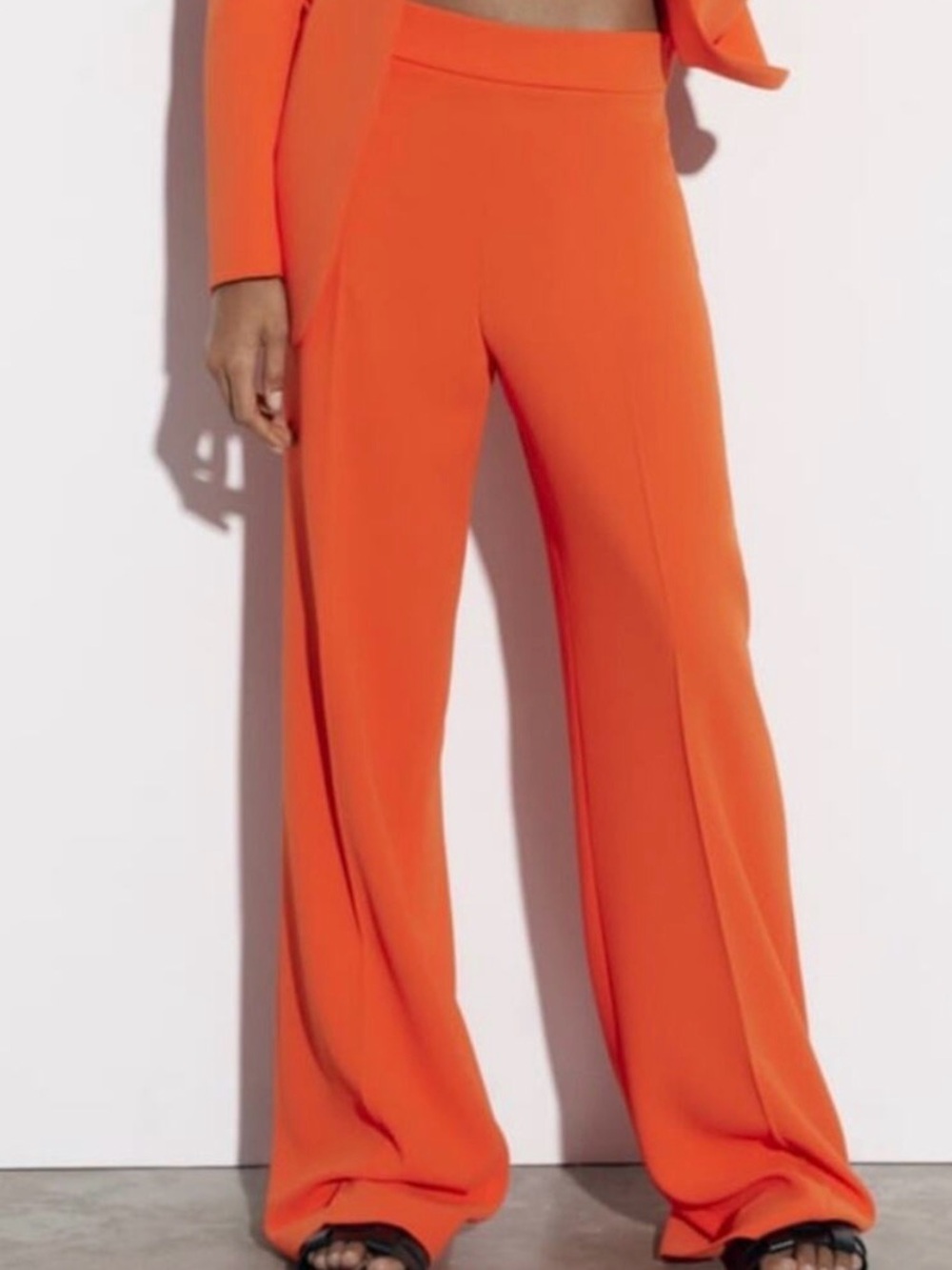 NWT Zara Wide-Leg High Rise Pants in Orange